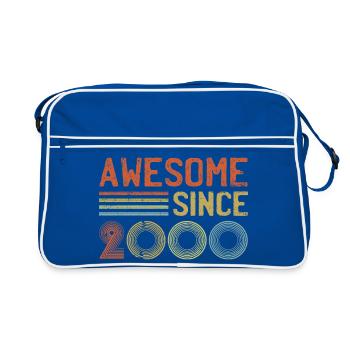 Retro 2000er Jahre Lebendiges Festdesign - Retro Tasche - Blau/Weiß - Vorne