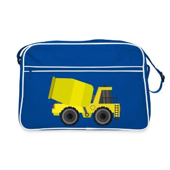 Betonmischer-LKW - Retro Tasche - Blau/Weiß - Vorne