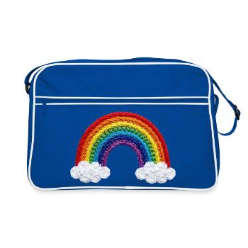 Arc-en-ciel dans un aspect brodé (imprimé) - Sac Retro - bleu/blanc - Devant