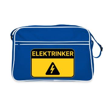 Elektrinker – Lustiges Wortspiel Elektriker Bier - Retro Tasche - Blau/Weiß - Vorne