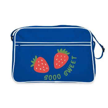Fraise tellement mignonne, design de fruit - Sac Retro - bleu/blanc - Devant