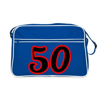 50. 50 YEARS. 50th ANNIVERSARY. 50 YEARS ANNIVERSARY. - Retro Bag - blue/white - Front