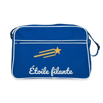 Étoile Filante Or Voeu Nuit Magie Rêve Chance - Retro Tasche - Blau/Weiß - Vorne