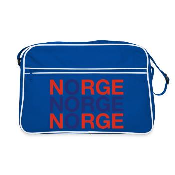 NORWEGEN Norway Norwegen Norwegische Flagge - Retro Tasche - Blau/Weiß - Vorne