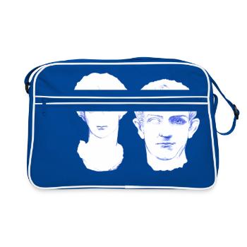 Amour éternel - amoureux pour toujours en marbre - Sac Retro - bleu/blanc - Devant