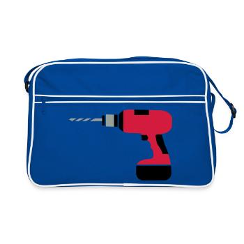 A cordless drill - Retro Bag - blue/white - Front