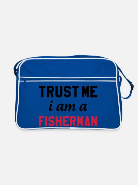Trust Me I am a Fisherman - Sac Retro - bleu/blanc - Devant