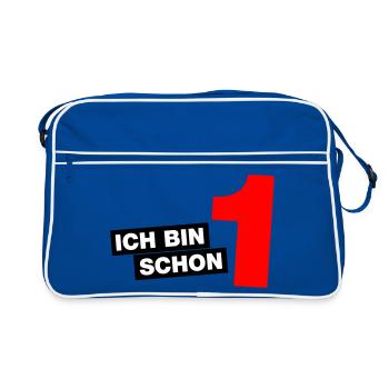 Ich bin schon 1 - Retro Tasche - Blau/Weiß - Vorne