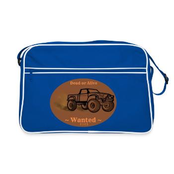 Truck „Wanted“ - Retro Tasche - Blau/Weiß - Vorne