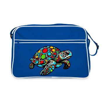 Turtle - Retro Bag - blue/white - Front