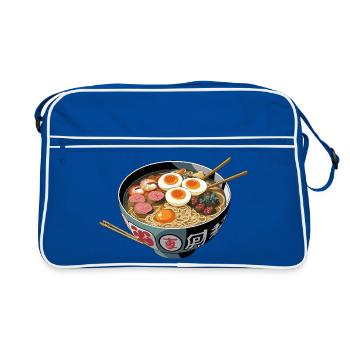 Ramen Bowl Art Print - Retro Bag - blue/white - Front