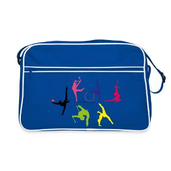 Rhythmische Sportgymnastik - Retro Tasche - Blau/Weiß - Vorne