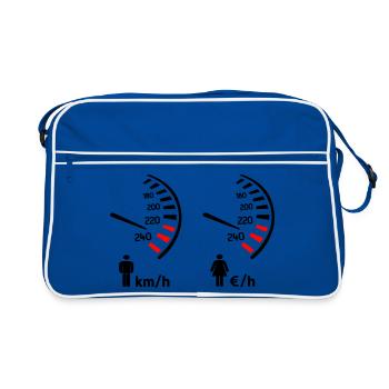 Speedometer km/h and expense meter - Retro Bag - blue/white - Front