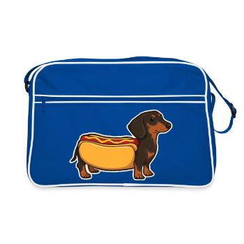 Collant en pain de hot-dog teckel mignon - Sac Retro - bleu/blanc - Devant