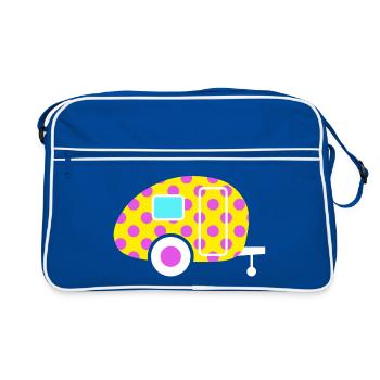 Caravane Vintage Camping Caravan Retro Dots Dots - Sac Retro - bleu/blanc - Devant