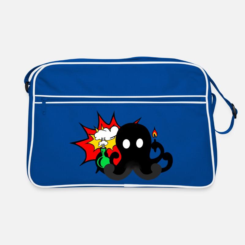 Wissenschafts-Explosion  - Retro Tasche - Blau/Weiß