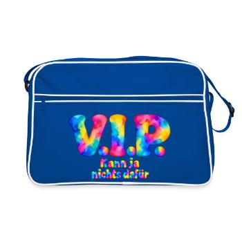 V.I.P. – Kann ja nichts dafür – Aquarell Humor - Retro Tasche - Blau/Weiß - Vorne