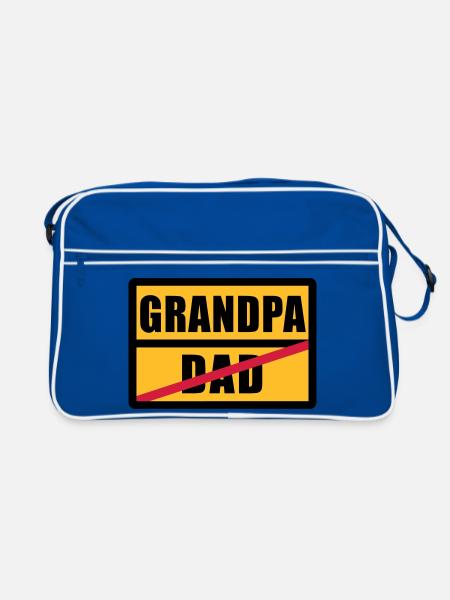 Dad - Grandpa - Retro Bag - blue/white - Front