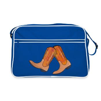 extravagant western boots with flame pattern - Retro Bag - blue/white - Front