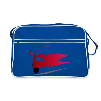 Dessin d’une voiture de sport rouge - Sac Retro - bleu/blanc - Devant