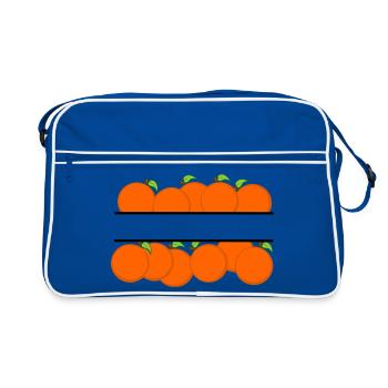Orange banner with orange oranges - Retro Bag - blue/white - Front