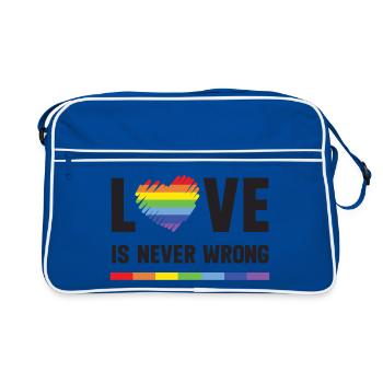 LGBT Pride Month - Love is Never Wrong - Retro Bag - blue/white - Front