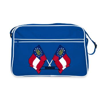 Two flags text GEORGIA - Retro Bag - blue/white - Front