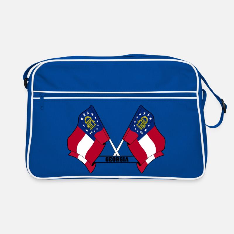 Zwei Flaggen mit dem Text GEORGIEN Retro Tasche