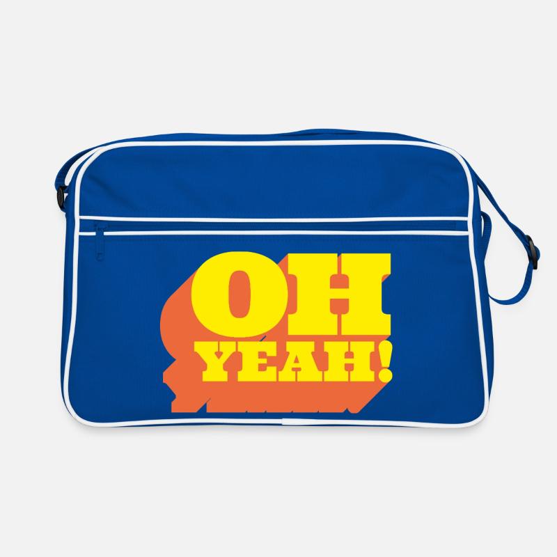 Oh Yeah! Positiver Statement-Spruch im Retro-Look Retro Tasche