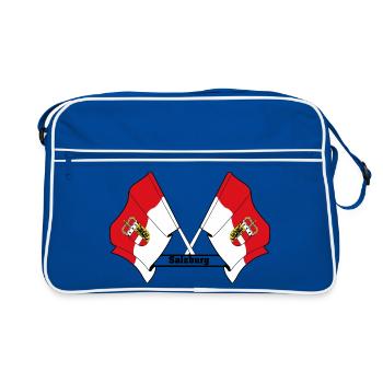 Drapeaux de Salzbourg avec nom - Sac Retro - bleu/blanc - Devant
