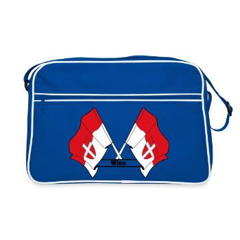 Wien Flags with Text - Retro Bag - blue/white - Front