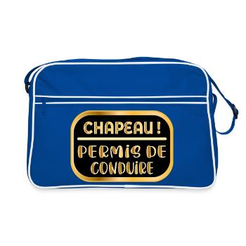 Chapeau Permis de Conduire - Sac Retro - bleu/blanc - Devant