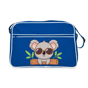 Chic koala on trunk with glasses - Retro Bag - blue/white - Front