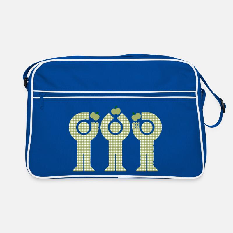 Green Gingham Minis Apple Figures Retro Bag