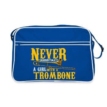 Ne comprend jamais : Trombone Girl - Sac Retro - bleu/blanc - Devant