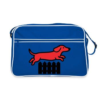 Agilité au saut de clôture teckel - Sac Retro - bleu/blanc - Devant