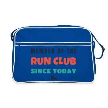 Run Club Member Since Today Lauf Spruch - Retro Tasche - Blau/Weiß - Vorne
