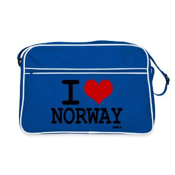 I love Norway - couleurs personnalisables - Sac Retro - bleu/blanc - Devant