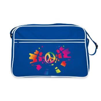 Signe de paix coloré pour la saison des festivals - Sac Retro - bleu/blanc - Devant