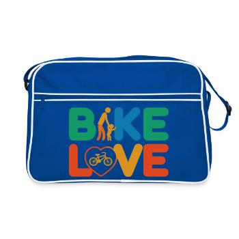 Bike Love Adventure - Retro Tasche - Blau/Weiß - Vorne