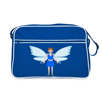 Bluebell Flower Fairy Fantasy Art - Retro Bag - blue/white - Front