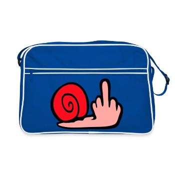 escargot majeur insulte branleur baise toi - Sac Retro - bleu/blanc - Devant
