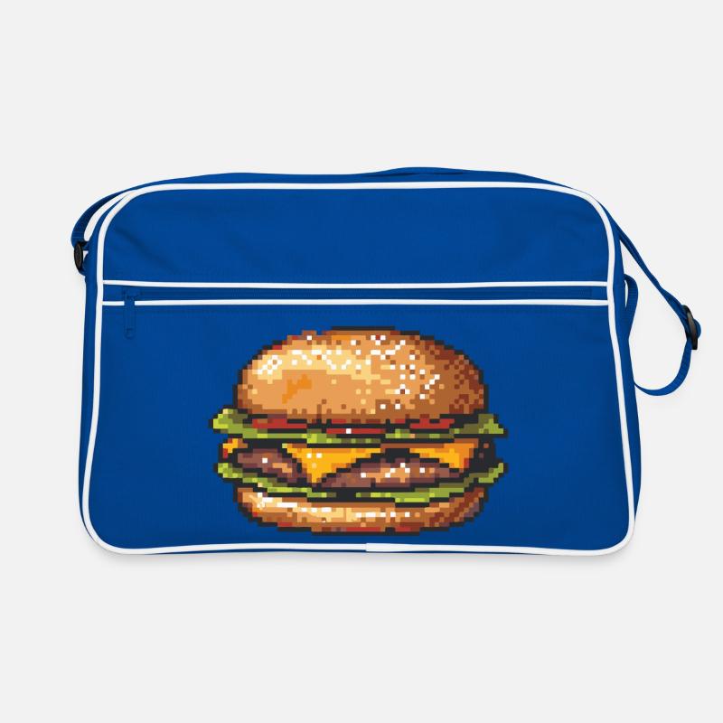 8Bit Hamburger Pixelkunst Retro Tasche