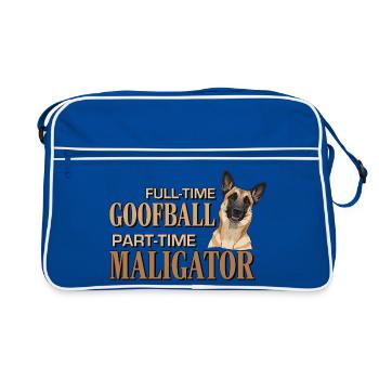 Belgian Malinois - Goofball Maligator - Retro Bag - blue/white - Front