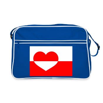 Drapeau du Cœur du Groenland - Sac Retro - bleu/blanc - Devant
