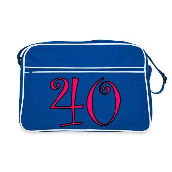 40. 40 YEARS. 40th ANNIVERSARY. 40 YEARS ANNIVERSARY. - Retro Bag - blue/white - Front