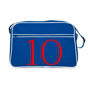 10. 10 ANS. 10e ANNIVERSAIRE. ANNIVERSAIRE 10 ANS. - Sac Retro - bleu/blanc - Devant
