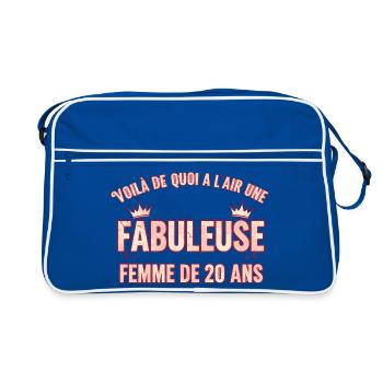 Fabelhafte 20-jährige Queen of Style - Retro Tasche - Blau/Weiß - Vorne