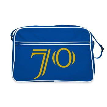 70. 70 ANS. 70e ANNIVERSAIRE. ANNIVERSAIRE 70 ANS. - Sac Retro - bleu/blanc - Devant