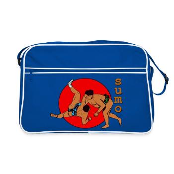 Sumo Duo in Red Circle - Retro Bag - blue/white - Front